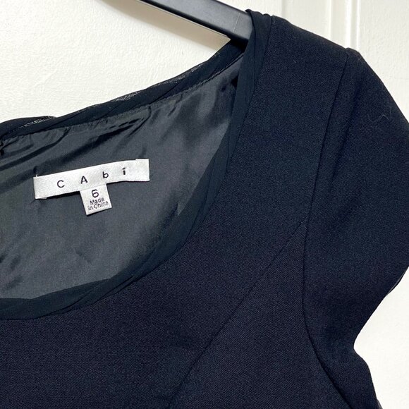 Cabi Scoop Neck Short Sleeve Sheath Mini Dress in Black Size 6 - Picture 5 of 8